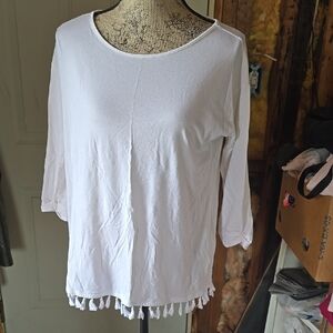 Lilly Pulitzer White Relaxed 3/4 Sleeve Blouse